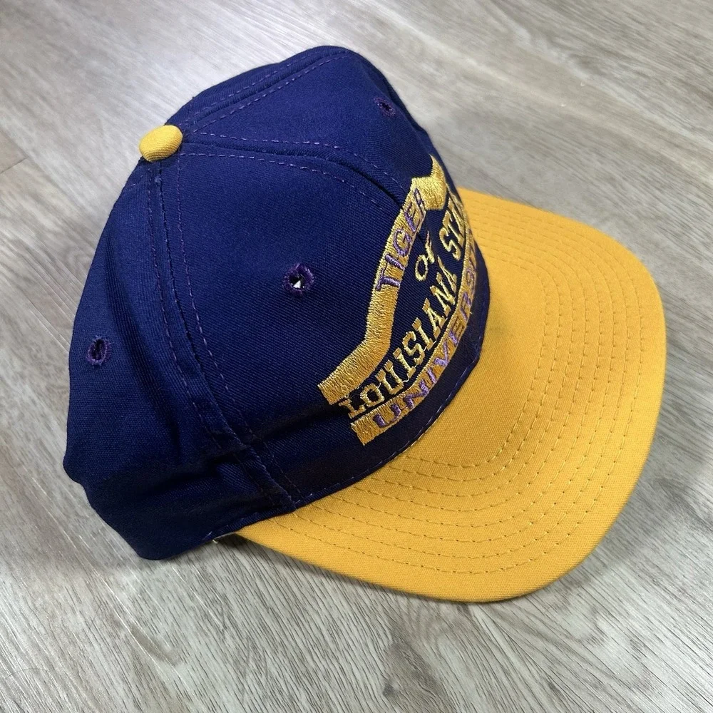 VTG LSU Tigers Snapback Hat College Purple Yellow P Cap Made in USA